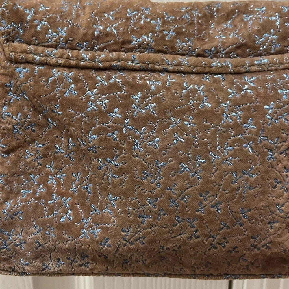 GAP Velvet Shoulder Bag with Pearl & Chain Strap Y2K